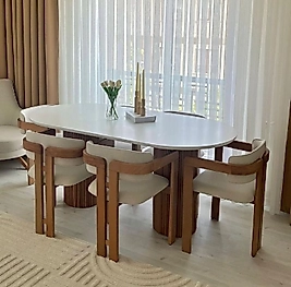 Star Oval Masa Takımı 6lı Set